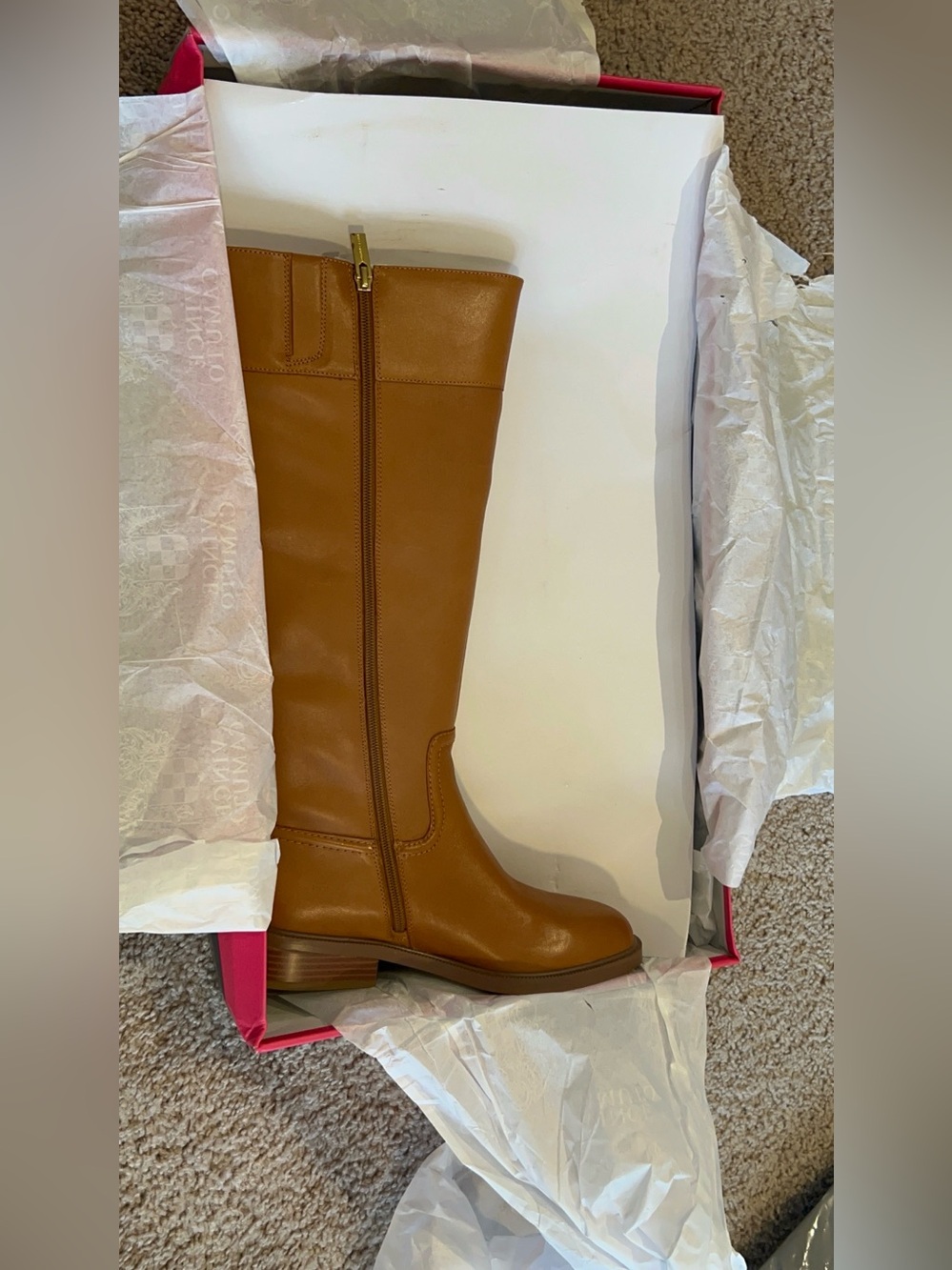 Vince Camuto VC-Andalian Golden Walnut Knee High Boots Size 7.5 - Picture 9 of 15